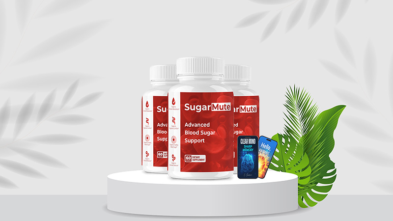 SugarMute supplement review image for blood sugar management.