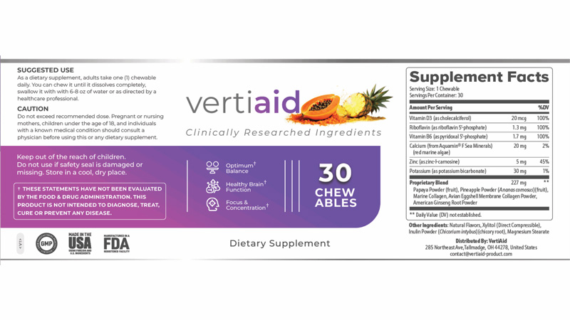 Key Ingredients In Vertiaid